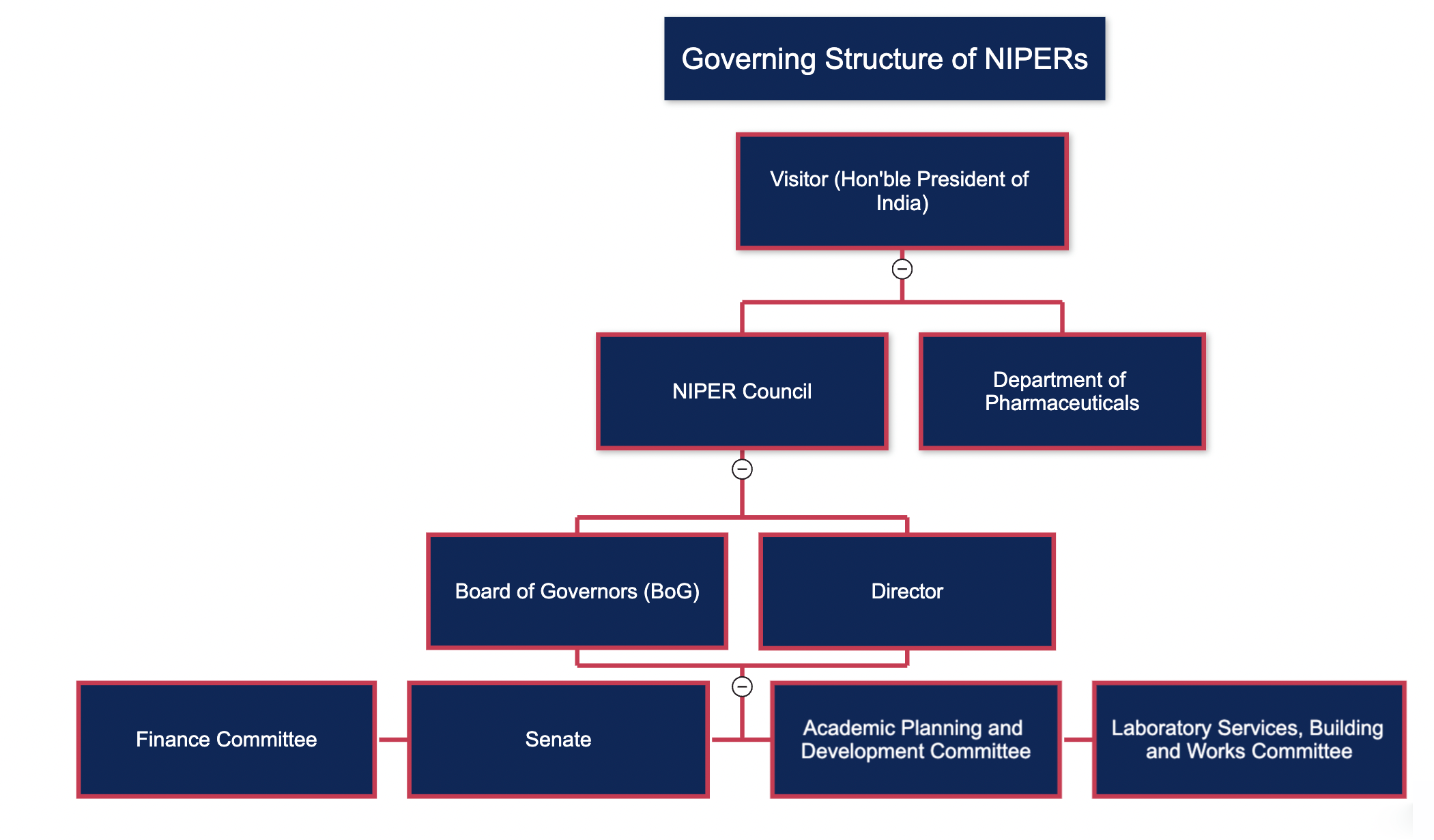 NIPER-Ahmedabad's Organizational Chart
