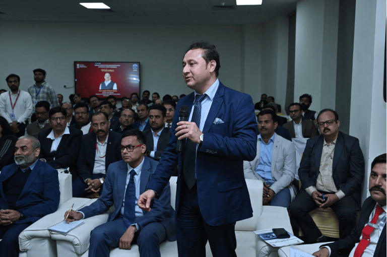Industrialist sharing his opinion